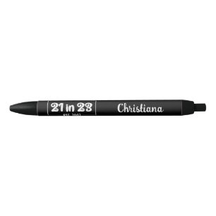 Stylo Noir Custom 21st Birthday Cadeau 21 en 23 Est 2002