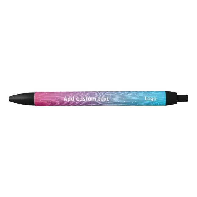 Stylo Noir custom simple message business text gift ink pen (Devant)
