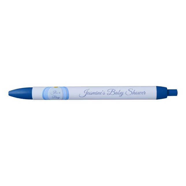 Stylo Noir Cute Blue Baby Boy Citrouille Baby shower personna (Devant)