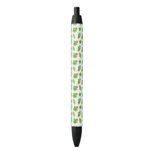 Stylo Noir Cute Cactus, Green Cactus, Motif Cactus