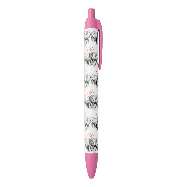 Stylo Noir Cute Elephants (Bas (Vertical))