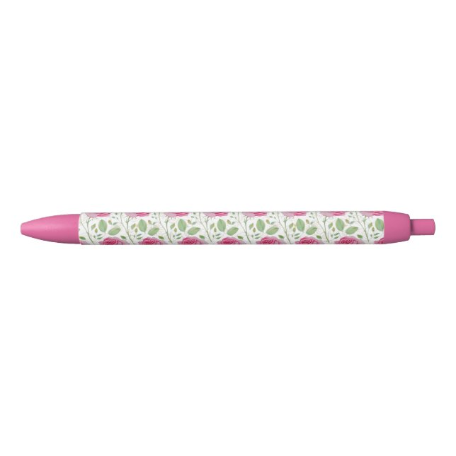 Stylo Noir Cute, floral/rose motif extensible (Devant)