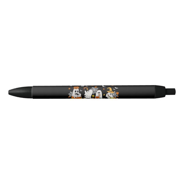 Stylo Noir Cute Ghost Boire Café Halloween Fall Ghost Bo (Devant)
