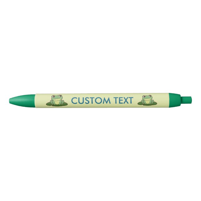 Stylo Noir Cute Green Frog Personalized Pen (Devant)
