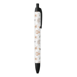 Stylo Noir Cute Jungle Rainforest Animaux Motif