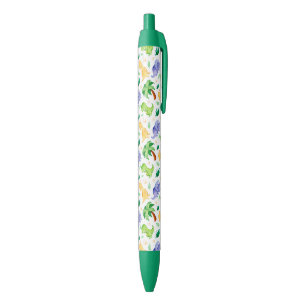 Stylo Noir Cute Neon Aquarelle Dinosaur Motif