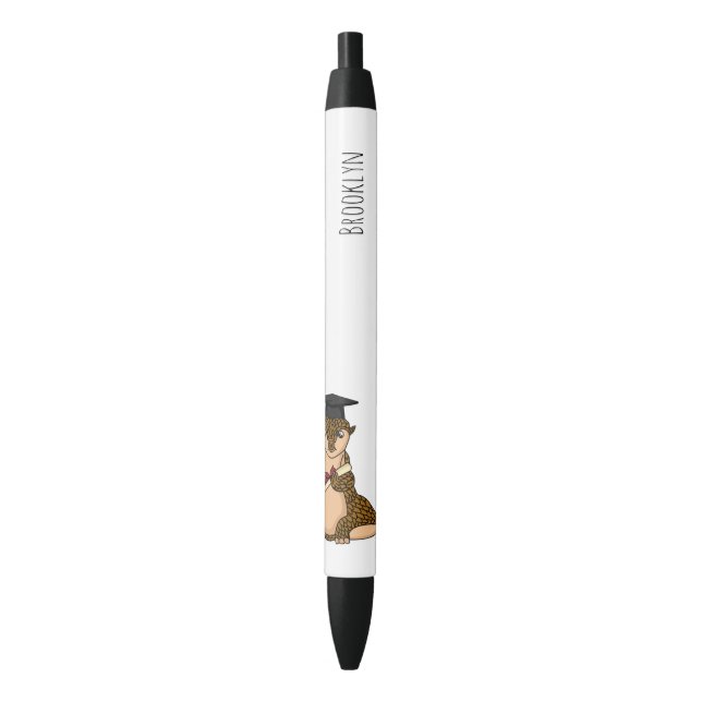 Stylo Noir Cute pangolin graduating cartoon (devant Vertical)