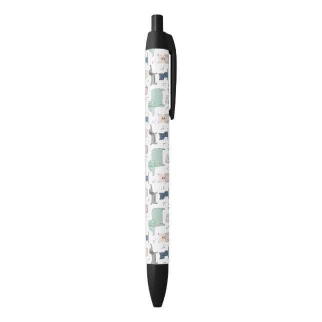 Stylo Noir Cute Pastel Baby Motif animal (Bas (Vertical))
