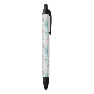 Stylo Noir Cute Pastel Dinosaur Motif