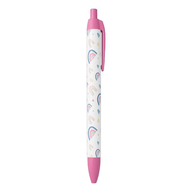 Stylo Noir Cute Rainbows & Hearts Motif (Bas (Vertical))