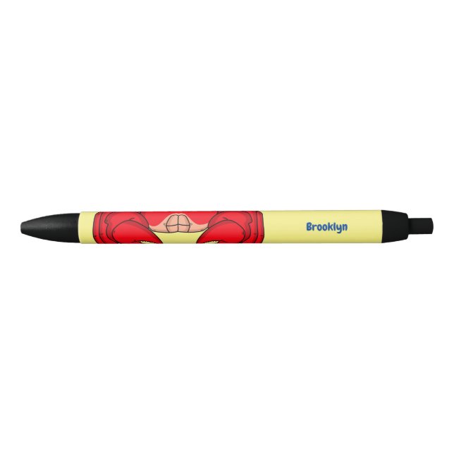 Stylo Noir Cute red crab cartoon (Devant)
