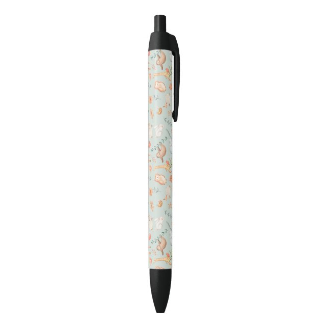 Stylo Noir Cute Turquoise bébé animal Pastel Motif (Bas (Vertical))