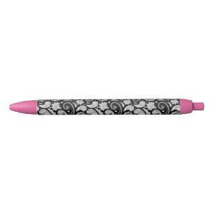 Stylo Noir Cute vintage noir blanc paisley motif