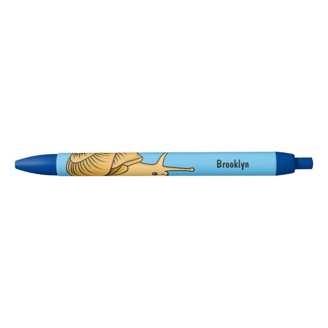 Stylo Noir Cute yellow snail cartoon (Devant)