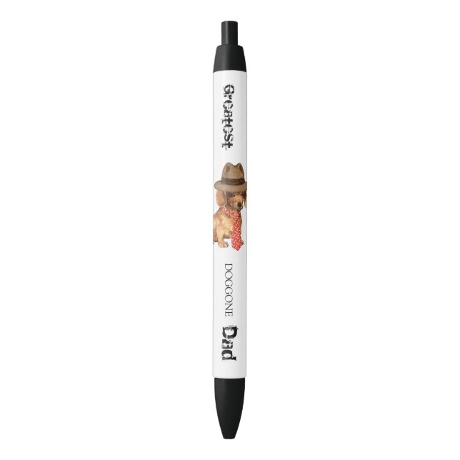 Stylo Noir Dachshund Papa (devant Vertical)