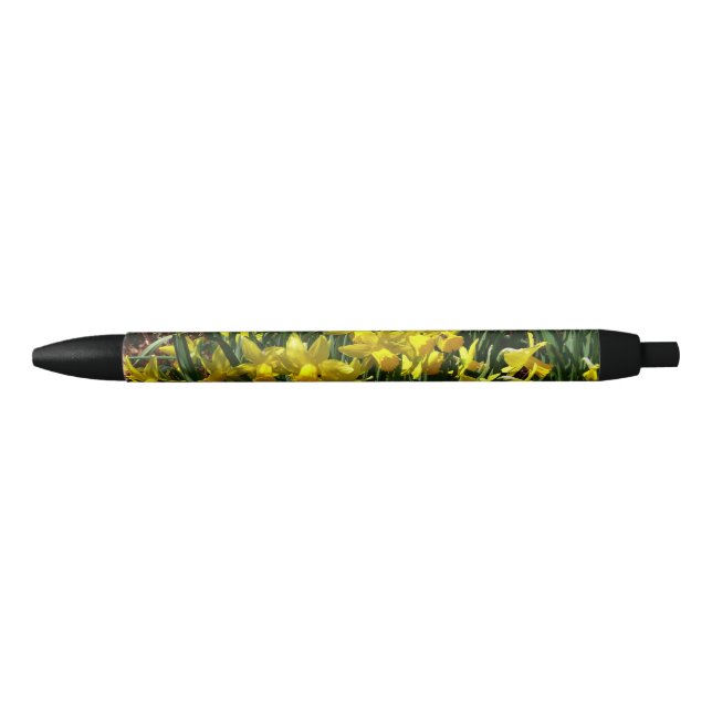 Stylo Noir Daffodiles Jaunes I Fleurs De Printemps Cheveux (Devant)