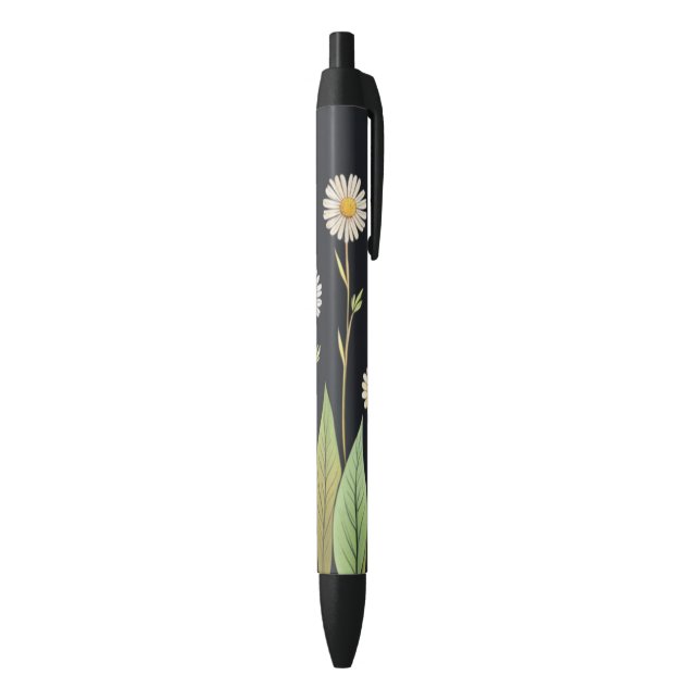 Stylo Noir Daisy dans la nuit (Bas (Vertical))