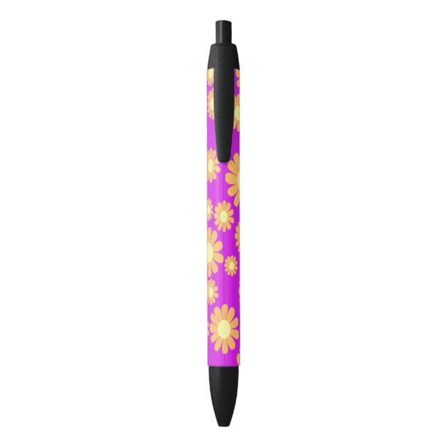 Stylo Noir Daisy Orange Magenta (Dos (Vertical))