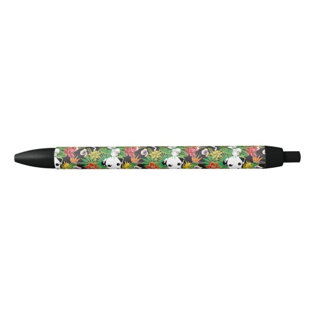 Stylo Noir Dalmatie Tropical Floral Jungle Chien Dalmatie (Devant)