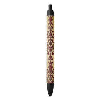Stylo Noir Damassé de Bourgogne d'or