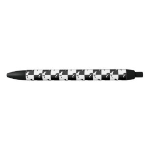 Stylo Noir Damier noir et blanc Weimaraner
