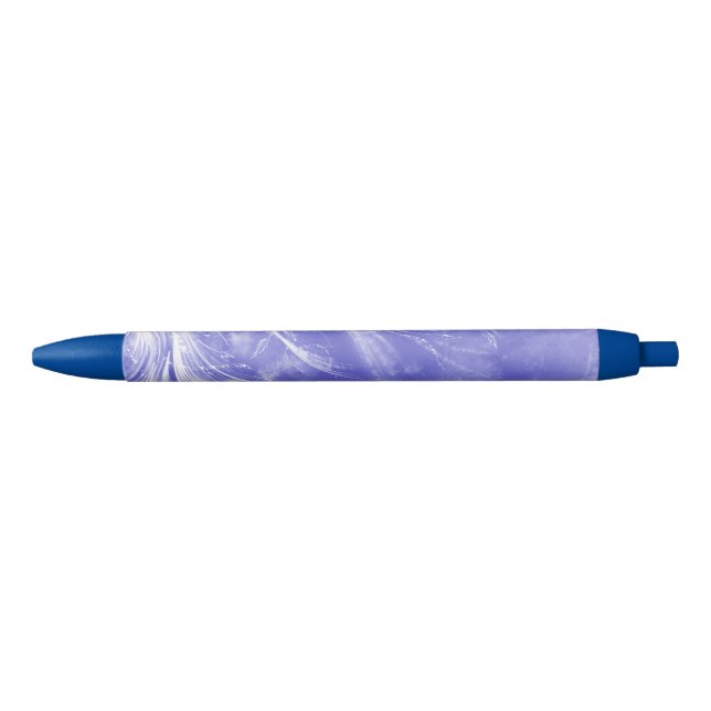 Stylo Noir Dandelions bleus Abstraits et lucioles (Devant)