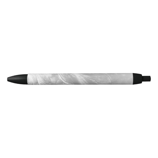 Stylo Noir Dandelions gris Abstraits et lucioles (Devant)