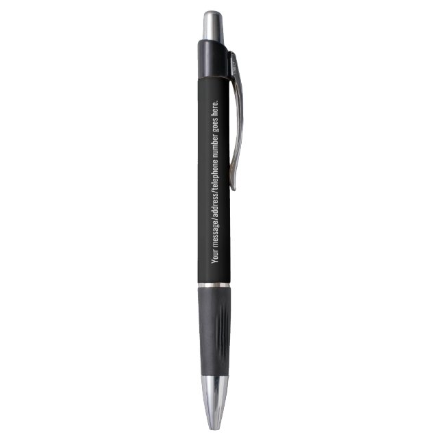 Stylo Noir de charbon personnalisable (Bas (Vertical))