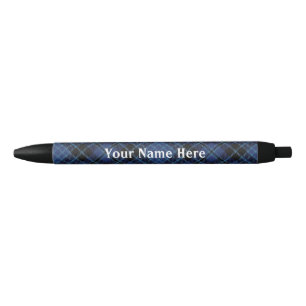 Stylo Noir De l'Ecosse tartan bleu et noir pour toujours de