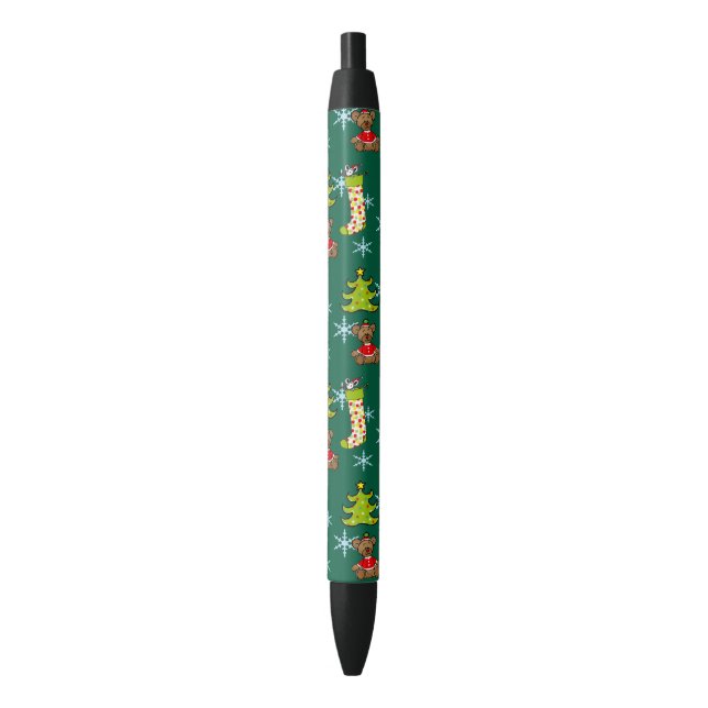 Stylo Noir décorations de Noël joyeuses (devant Vertical)