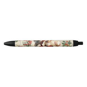 Stylo Noir Découpage de Noël Père Noël