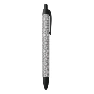 Stylo Noir Dentelle blanche isolée sur PERSONNALISER arrière 