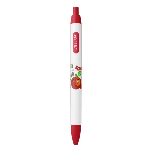 Stylo Noir Des pommes amusantes à l'école (devant Vertical)