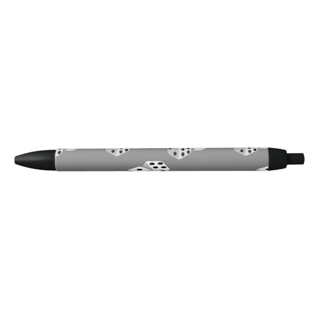 Stylo Noir Dés sur motif gris (Devant)