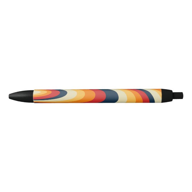 Stylo Noir Design abstrait et coloré (Devant)
