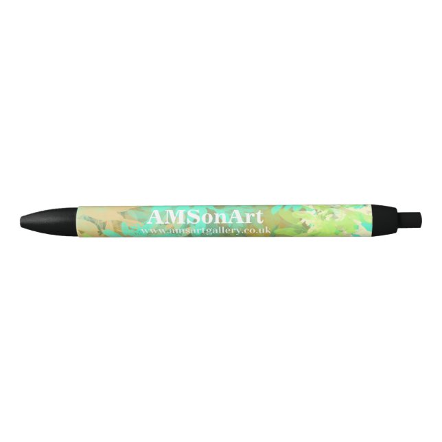 Stylo Noir Design abstrait Feuille vert moderne (Devant)