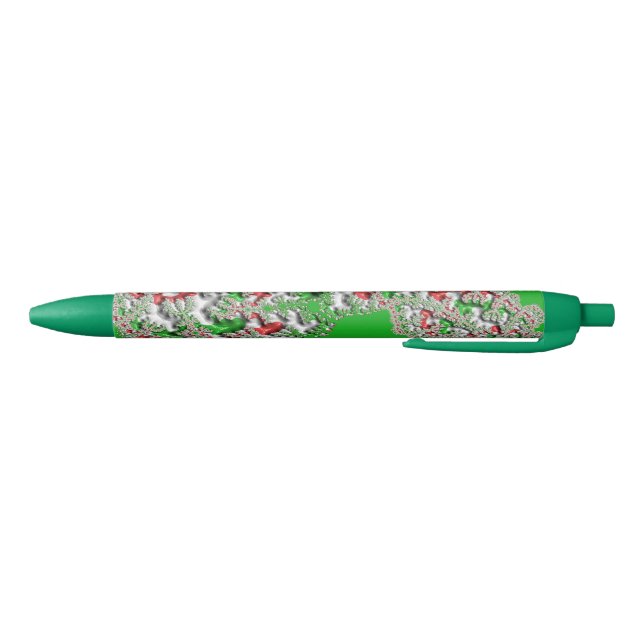 Stylo Noir Design de Noël Vert Rouge Blanc (Bas)