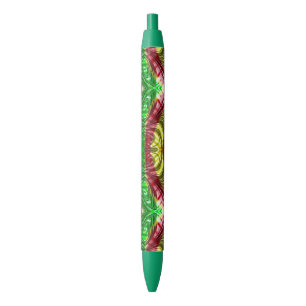 Stylo Noir Design de Noël Vert Rouge Jaune