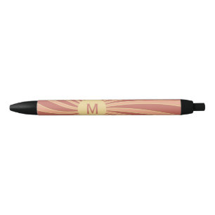 Stylo Noir Design de solarium de style rétro rose et orange