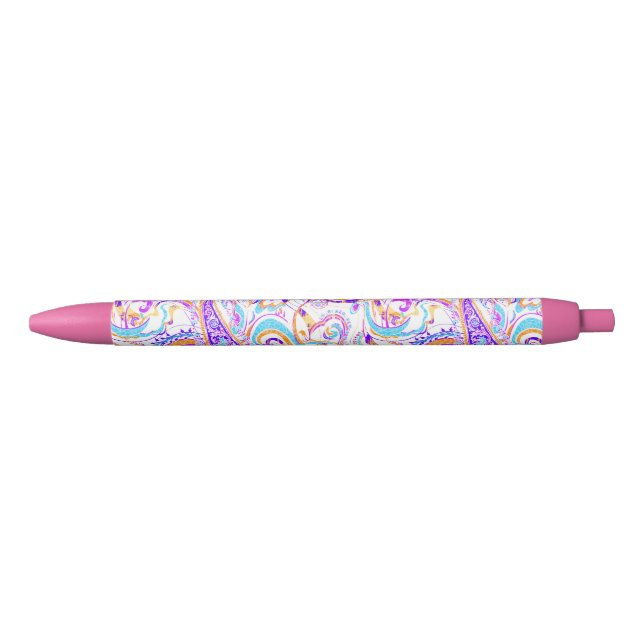 Stylo Noir Design paisible blanc coloré (Devant)