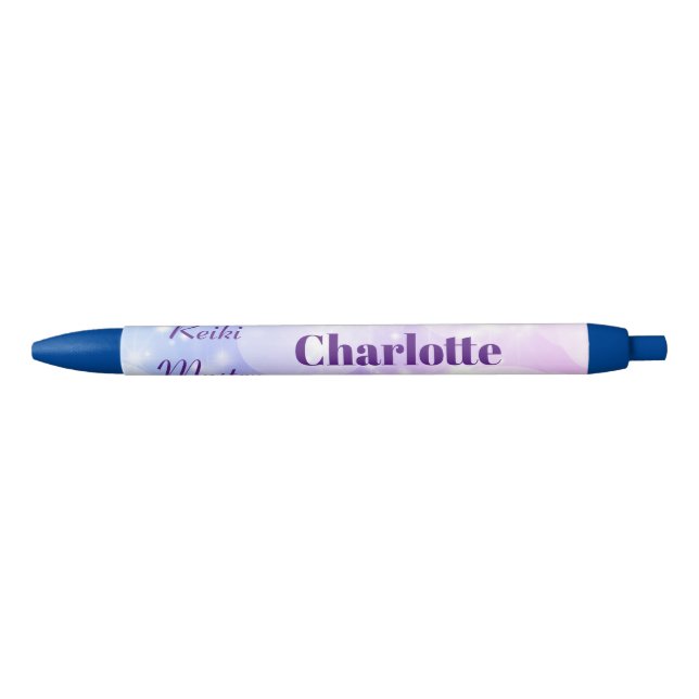 Stylo Noir Design Reiki Master personnalisé (Devant)