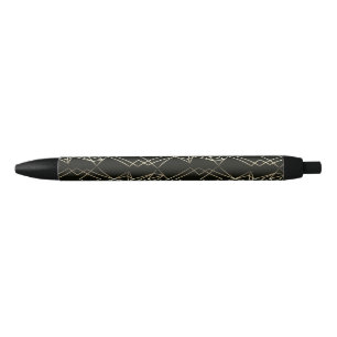 Stylo Noir Design rétro classique en noir et or