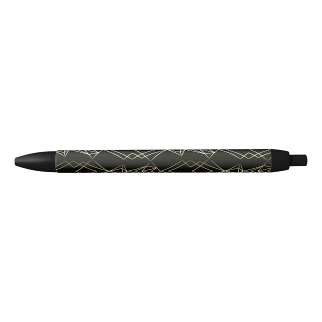 Stylo Noir Design rétro classique en noir et or (Devant)