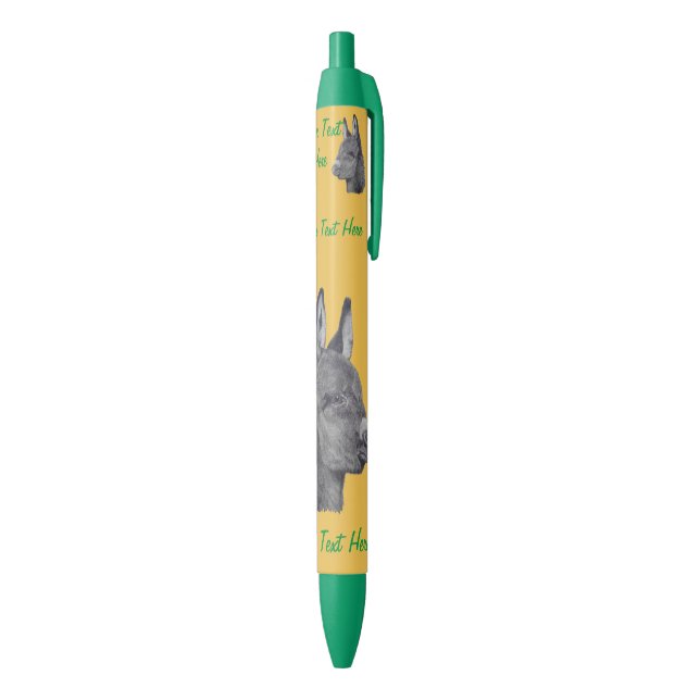 Stylo Noir dessin au crayon noir et blanc de l'âne mignon (Bas (Vertical))