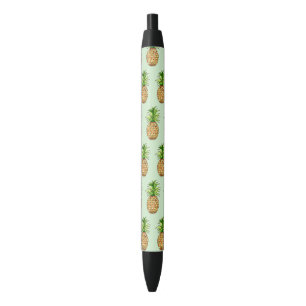 Stylo Noir dessin d'ananas aquarelle