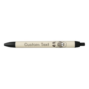Stylo Noir Dessin en mouton beige
