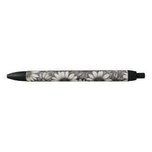 Stylo Noir Dessin en nuances de gris de la marguerite africai