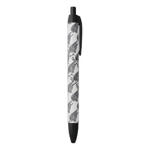Stylo Noir dessin monochrome réaliste d'âne mignon