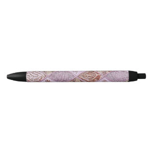Stylo Noir Dessins De Diamant En Rose