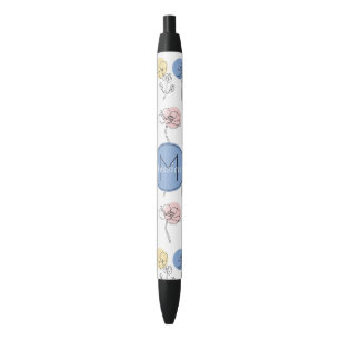 Stylo Noir Dessins de lignes de fleurs modernes aux couleurs